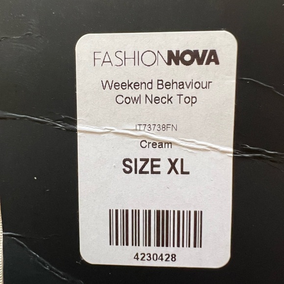 NWT Fashion Nova Weekend Behavior Cowl Neck Crop Top - Picture 15 of 16